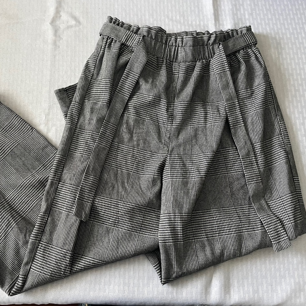 Art Class Pants Women Large Dark Grey Paperbag Style
